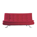 Comfortable Two Seater Red Fabric Sofa Bed