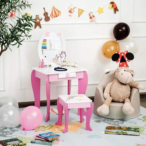 Detachable Kids Vanity Table And Chair Set