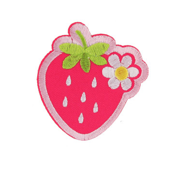 DIY strawberry design embroidery patches for kids