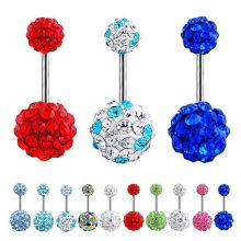 Rhinestone Ball Navel Belly Button Barbell Ring