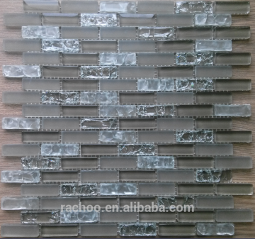 Strip Broken Cracked Glass Mosaic Tile,Galaxy Black Tile,Price For Mosaic Tiles