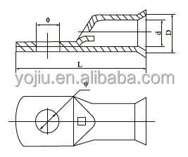 DTGB Series Electric Wire And Cable Terminal Lugs Type Crimping Copper lug