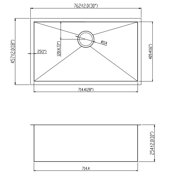 Handmade stainless steel Sink Anti-deformation