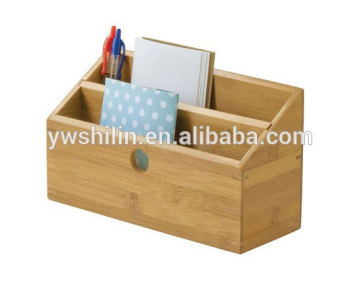 Bamboo office storage box, bamboo work desk folder storage,Bamboo Desk Organizer/ Storage Box / Pen Holder