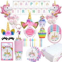 164-Piece Unicorn Party Supplies: Ultimate Decorations and Tableware for Girls' Birthday Celebrations