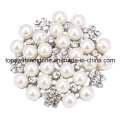 Rhinestone Flor Bridal Wedding Pin Broche de pérola para decorar (TB-036)