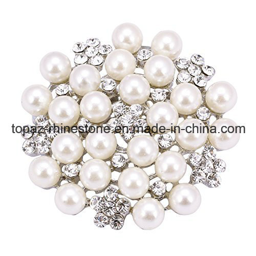 Rhinestone flor nupcial broche de perlas de boda para decorar (TB-036)
