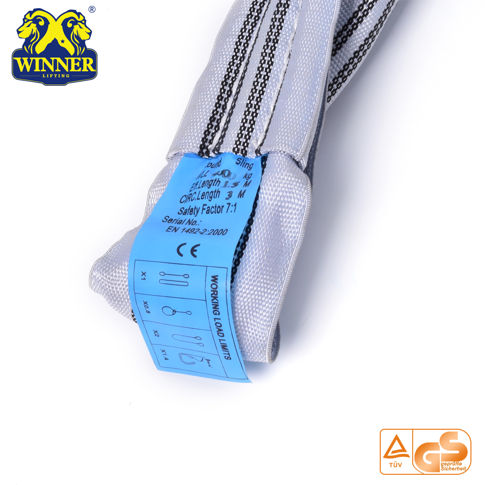 Soft 100% Polyester Endless 4 Ton Round Lifting Sling