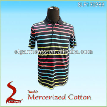 golf polo shirt cotton men striped polo shirt