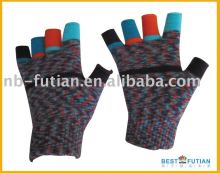 acrylic knitted stripe magic gloves