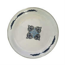 Cast Iron Hollowware Ceramic Tea Plates White Enamel Serving Tray