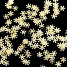 Gold silver snowflower metal slice deco for nail art