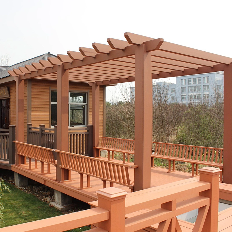 Outdoor Pergola Gazebo Louver Roof WPC Composite Post Garden Arbours
