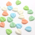 Factory New Arrive 100Pcs Pastel Color 14*15mm Kawaii Resin Leaf Flat Back Cabochons DIY Decorative Craft Scrapbooking