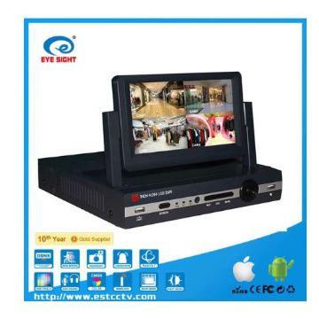 CCTV DVR Viewer, 7inch LCD P2P Remote Operation 4CH DVR