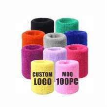 Colorful Embroidered Custom Logo Cotton Sweatband for Unisex