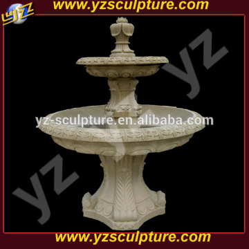 Antique Carved Sandstone water Fountain with pots