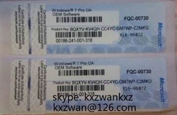 Windows7 Pro OA COA Sticker Geniune Product Key