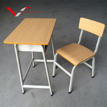 Cheap Classroom Single Desk and Chair with Book Drawer for Students