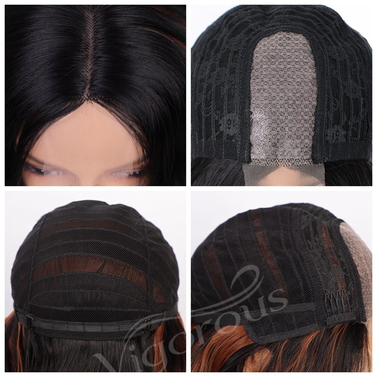 Vigorous Futura Hair Colored U Part Heat Friendly For Black Women Highlight Short Curly Wigs Synthetic Lace Front