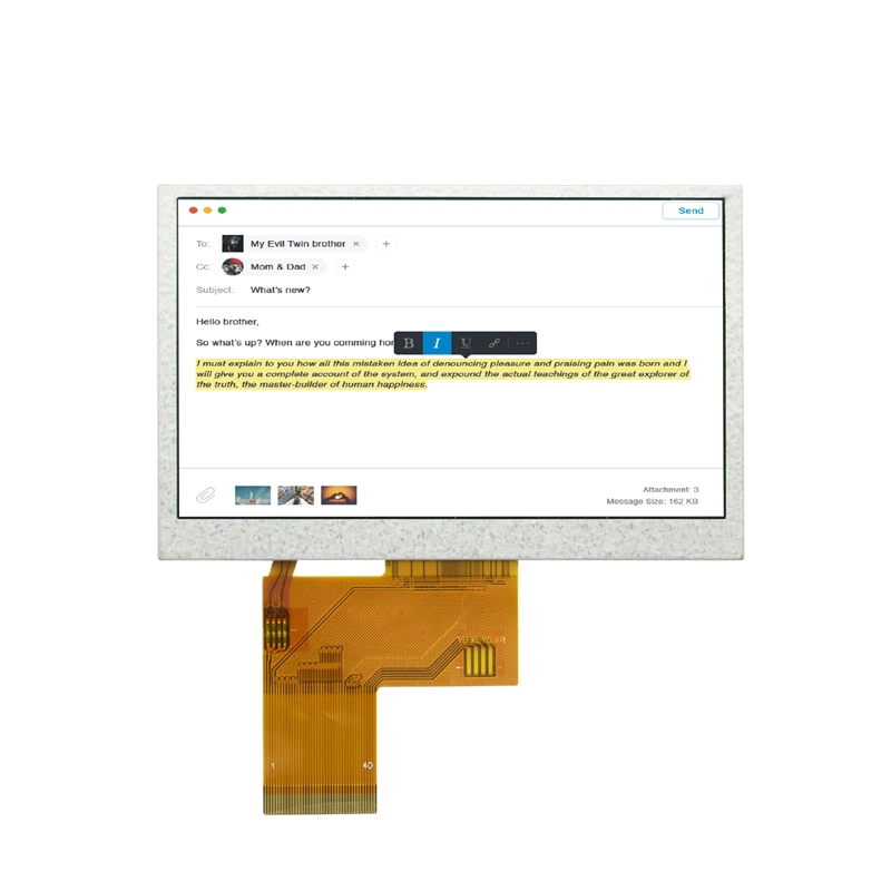 4.3 Spi TFT Modules with 480 (RGB) *272 Dots, RGB Interface, Optimized for Video Intercom Systems