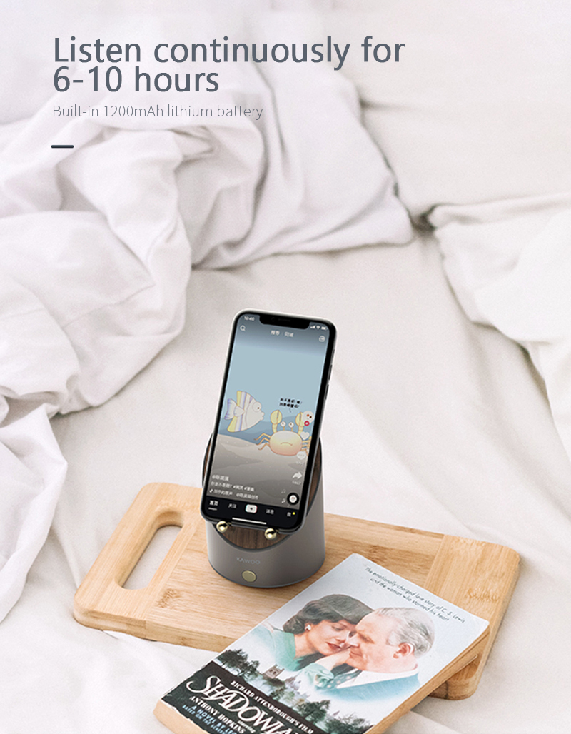 Wooden Speaker Wireless Alarm Clock Speaker Smart Sensor Phone Holder Portable Large-capacity Lithium Battery Desktop Audio