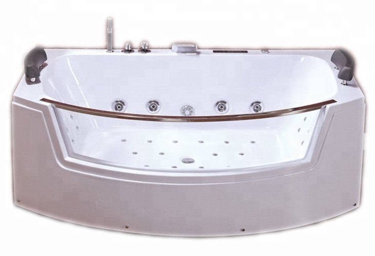 Massage Bath Spa Jetted Clear Glass Bathtubs with Led Light