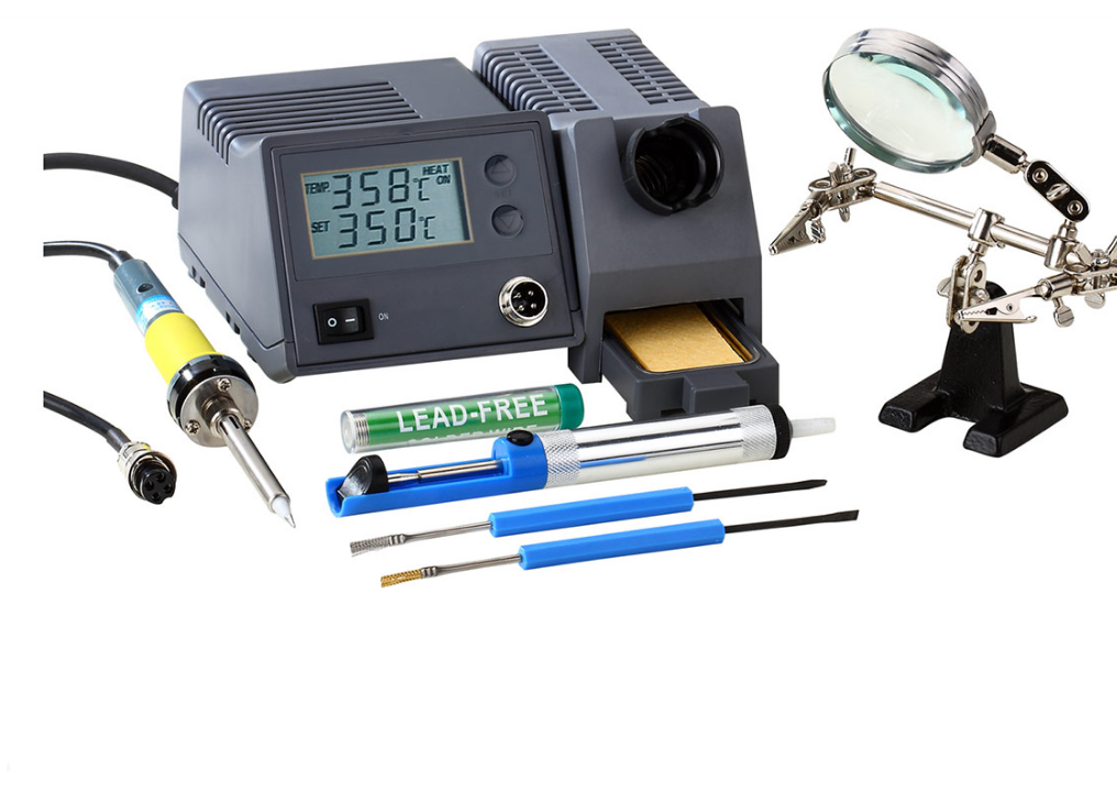 Zhongdi ZD-931 Kit 48W Solder Station  Digital Display Station and Soldering Iron  A helping hand Magnifier  A Desoldering Pump