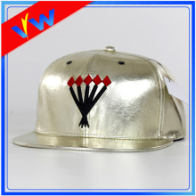 Customize Leather Embroidery Flat Bill Cap