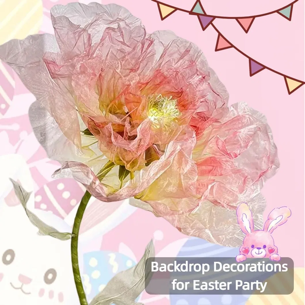 Enchanting Pink Peony Floral Decoration with Light for Events