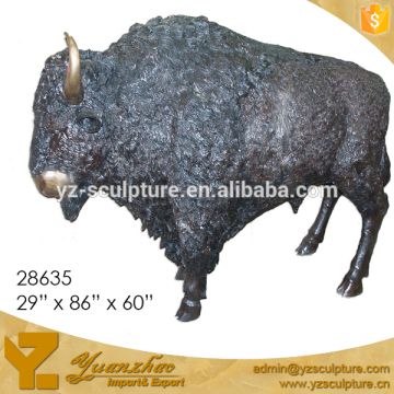 Life Size Copper Wild Animal Sculptures Bison