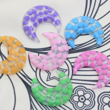 Mini cabujón de resina de luna de colores mezclados 100 Uds Flatback hecho a mano artesanía decoración cuentas espaciador collar tienda de fabricación de joyas