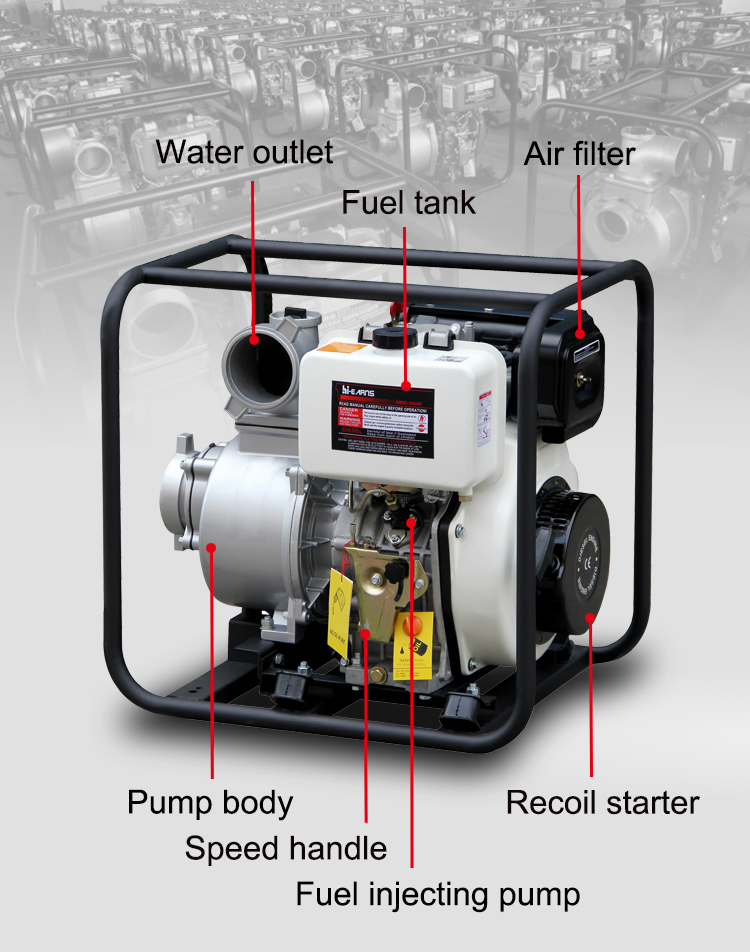 DP20 2 Inch Recoil start Robin Yellow Color Diesel water pump