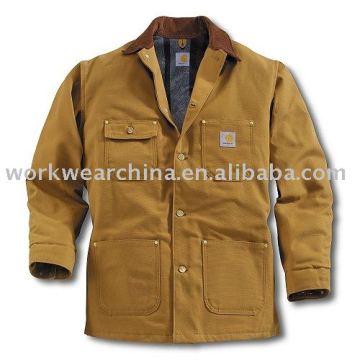 Cotton Canvas Duck Heavy Duty Work Jacket with Flannel Lining