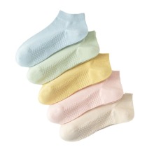 Trendy Summer Thin Mesh Cotton Women's Socks - White Crew Socks