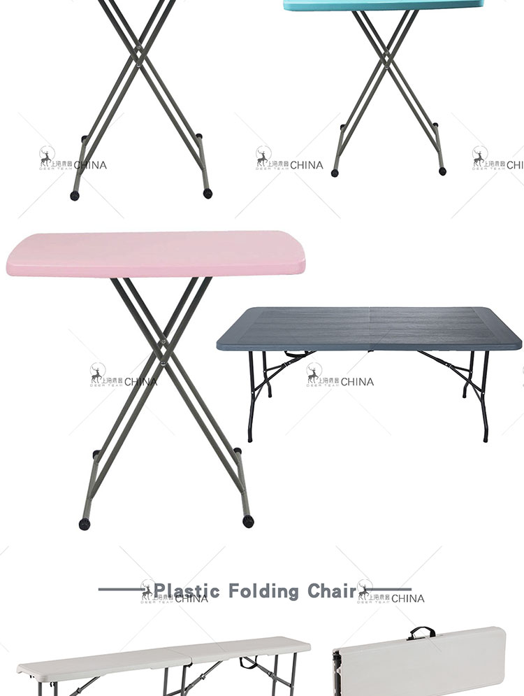 Wholesale 80CM wooden style HDPE top with metal legs cheap out door plastic round dining tables for dinner or picnic