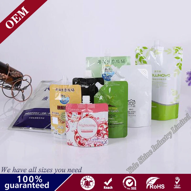 Custom Printing BOPA+PE Shower Cream Plastic Pouch Bag with Spout Wash Protect Product Stand up Pouch, Shampoo Pouch with Nozzle