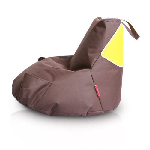 Bruine stoel met piggy bean bag voor kinderen