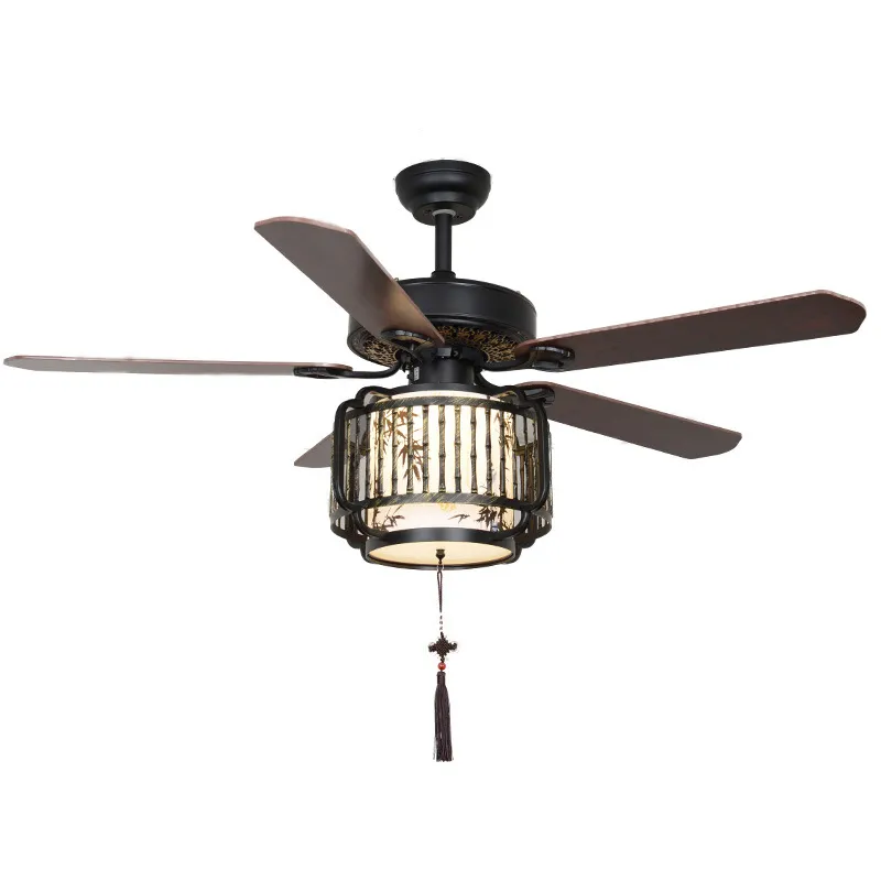 Vintage Chinese Ceiling Fan Lamp for Living and Dining Rooms