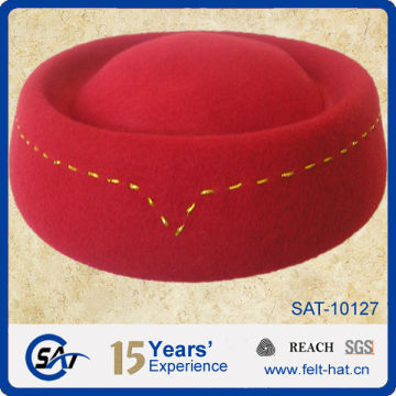 2015 new design felt pill box stewardess hat