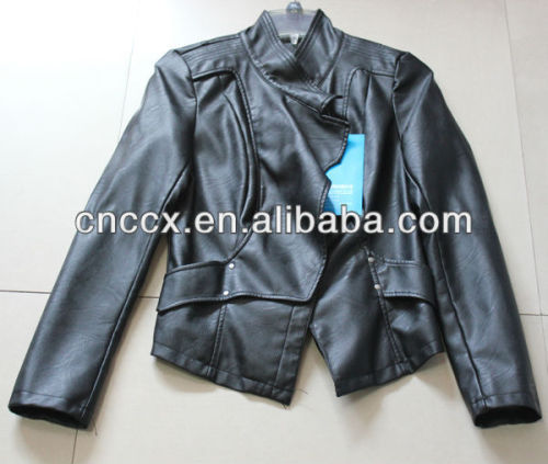 14PJ1129 High quality pu motorbike leather jacket