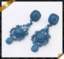 Blue Stone Beads Earring Crystal Jewelry (FE020)