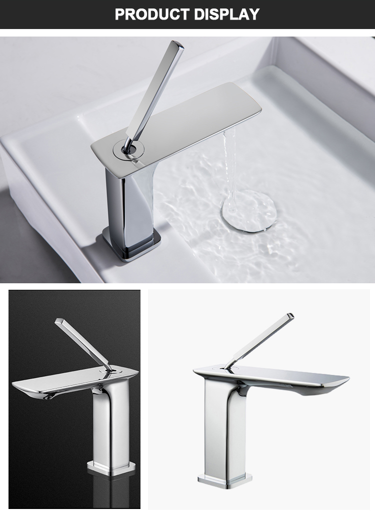 New Design Bathroom Faucet Ceramic cartridge brass body single lever mixer tap chrome bathroom basin faucet