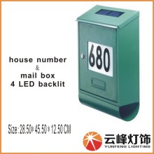 solar house number light with mail box