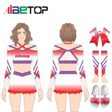 Customized glitter rhinestone cheerleading uniforms