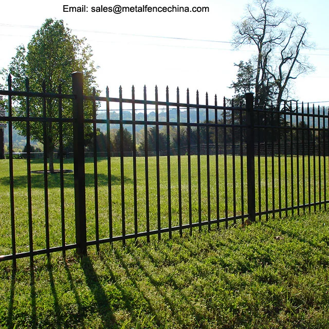 Powder Coated Black Ornamental Residential Decorative Metal Garden Fence.