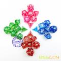 28pcs Assorted Colored Glitter Polyhedral Dice 7pcs Set of 4, Glitter RPG Dice Set d4 d6 d8 d10 d12 d20 d%, Clear Tube Packaging