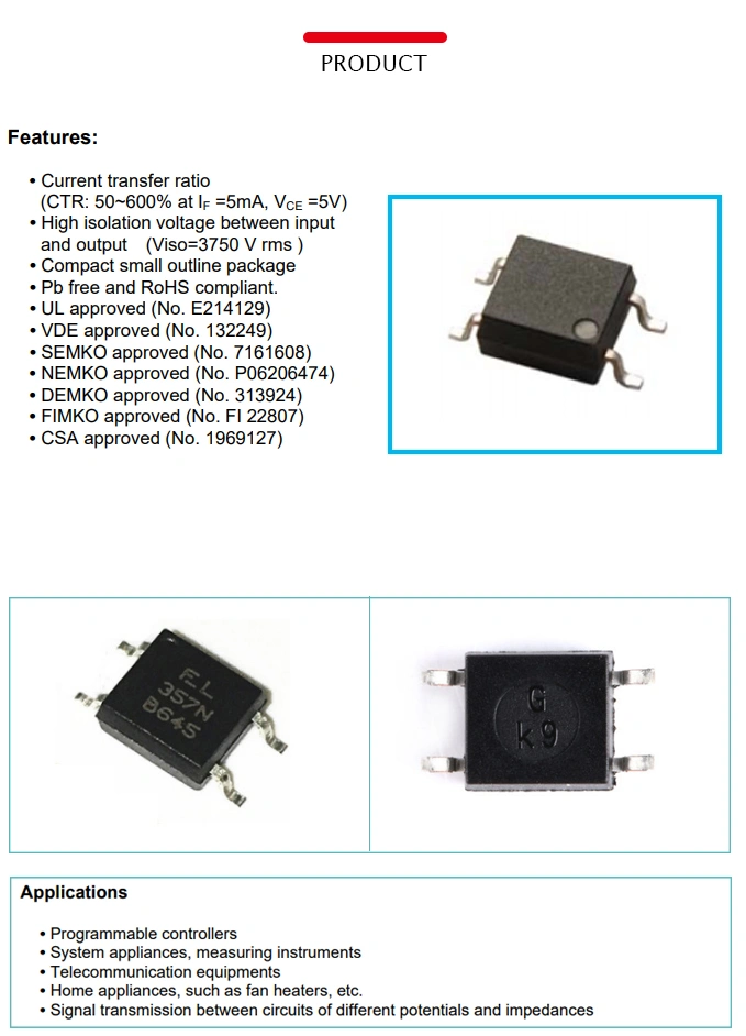 EL357c EL357n (B) EL357n (C) (TA) -G Sop-4 Sop Phototransistor Photocoupler