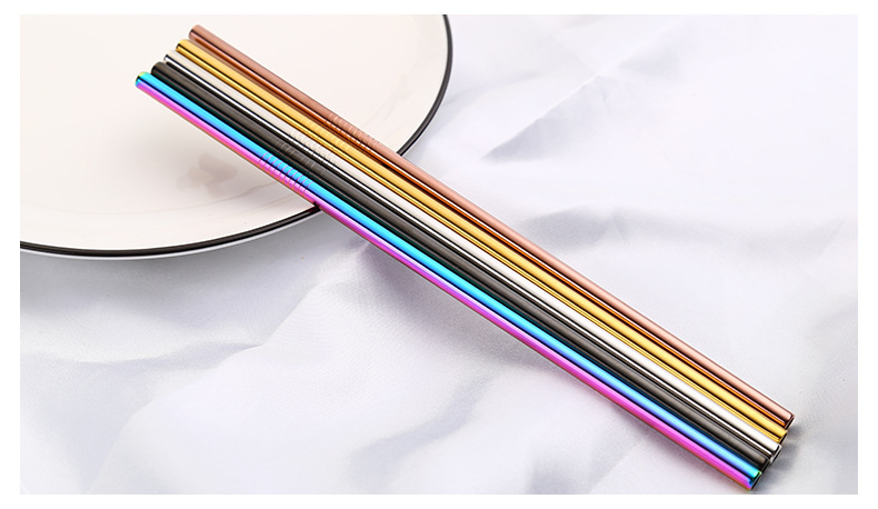 Reusable Metal Drinking Straws 304 Stainless Steel Sturdy Bent Straight Drinks Straw Kawaii Colourful Environmental Protection