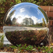 Large stainless steel hollow ball sculpture